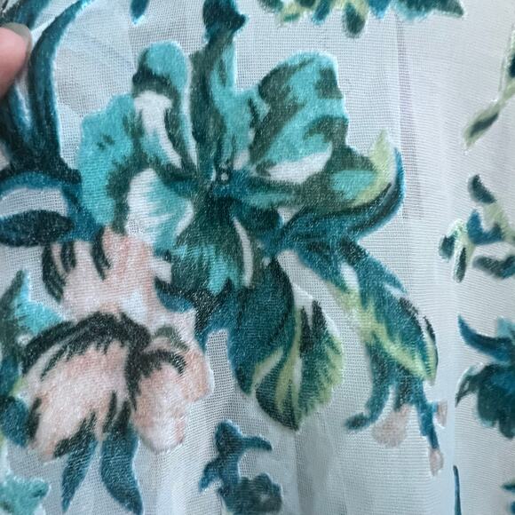 NWT Simply Noelle Green Velvet Floral Cardigan Flutter Sleeve Womens Boho Chic - Picture 6 of 7